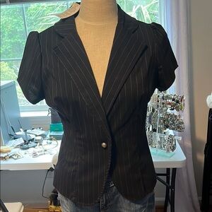 Lipstick Boutique Black Pinstripe Blazer